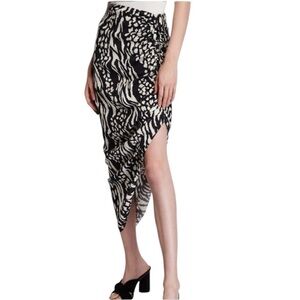 Veronica Beard | Women’s Black & White Ari Skirt Side Cinch Tie Size 4
